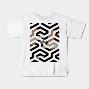 Abstract Black and White Simple Pattern geometry Kids T-Shirt